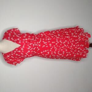 NWT Draper James Women's Red Floral/Flutter Wrap Dress Size Small